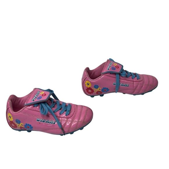 Vizari Pink Blue Floral Girls Soccer Cleats Shoe sz 13C Flowers Athletic Sneaker - Picture 1 of 10